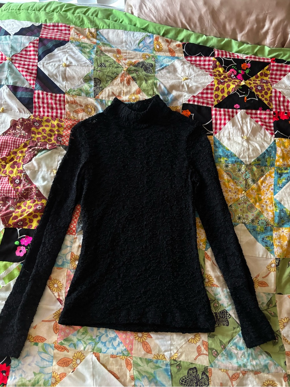 BCBG black lace long sleeve
